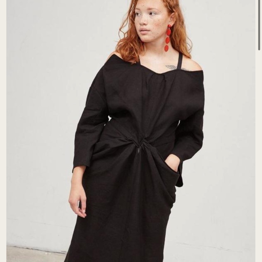 Rachel Comey Black Linen Scope Dress Size 8